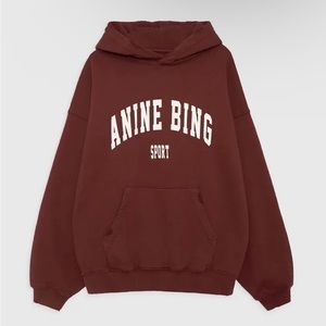 anine bing dark cherry harvey hoodie